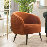 Upholstered Accent Chair with Curved Back