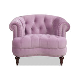 Upholstered Accent Chair with Rolled Arms and Nailhead Trim