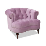 Upholstered Accent Chair with Rolled Arms and Nailhead Trim