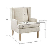 Upholstered Accent Chair with Wing Back and Recessed Arms