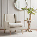 Upholstered Accent Chair with Wing Back and Recessed Arms
