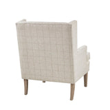 Upholstered Accent Chair with Wing Back and Recessed Arms