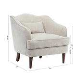 Upholstered Arm Chair with Scalloped Back and Lumbar Pillow