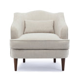 Upholstered Arm Chair with Scalloped Back and Lumbar Pillow