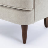 Upholstered Arm Chair with Scalloped Back and Lumbar Pillow