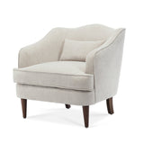 Upholstered Arm Chair with Scalloped Back and Lumbar Pillow