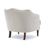 Upholstered Arm Chair with Scalloped Back and Lumbar Pillow