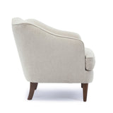 Upholstered Arm Chair with Scalloped Back and Lumbar Pillow