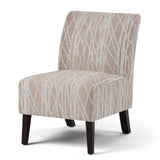 Upholstered Armless Accent Chair with Solid Wood Legs