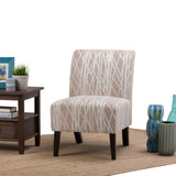 Upholstered Armless Accent Chair with Solid Wood Legs