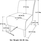 Upholstered Armless Accent Chair with Solid Wood Legs