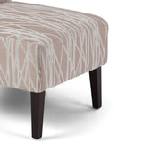 Upholstered Armless Accent Chair with Solid Wood Legs