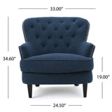 Upholstered Club Chair with Nailhead Trim and Tufted Back