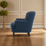 Upholstered Club Chair with Nailhead Trim and Tufted Back