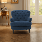 Upholstered Club Chair with Nailhead Trim and Tufted Back