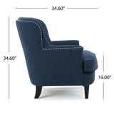 Upholstered Club Chair with Nailhead Trim and Tufted Back