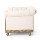 Upholstered Fabric Club Chair with Nailhead Trim