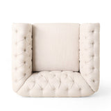 Upholstered Fabric Club Chair with Nailhead Trim