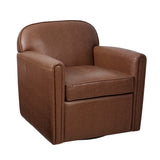 Upholstered Faux Leather 360 Degree Swivel Armchair