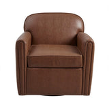 Upholstered Faux Leather 360 Degree Swivel Armchair