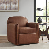 Upholstered Faux Leather 360 Degree Swivel Armchair