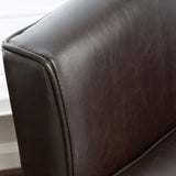 Upholstered Leather Club Chair with Flared Armrests
