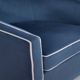 Upholstered Swivel Chair with Cream Welt, Sloped Arms and Removable Cushion