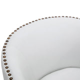 Upholstered Swivel Chair with Sloped Arms, Nailhead Trim and Tight Back