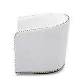 Upholstered Swivel Chair with Sloped Arms, Nailhead Trim and Tight Back