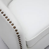 Upholstered Swivel Chair with Sloped Arms, Nailhead Trim and Tight Back