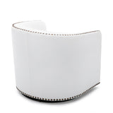 Upholstered Swivel Chair with Sloped Arms, Nailhead Trim and Tight Back