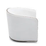 Upholstered Swivel Chair with Sloped Arms, Nailhead Trim and Tight Back