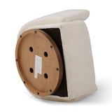 Upholstered Swivel Chair with Wooden Base and Curved Armrest