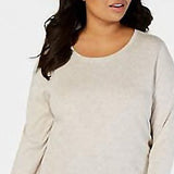 Style & Co Women's Long-Sleeve Crewneck Top Brown Size Medium