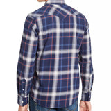 American Rag Men's Plaid Western Shirt Navy