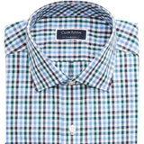 Club Room Men's Regular-Fit Stretch Wrinkle-Resistant Gingham Dress Shirt Size 17x34-35