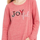 Style & Co Women's Joyful Graphic Sweatshirt Red Size Large