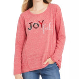Style & Co Women's Joyful Graphic Sweatshirt Red Size Large