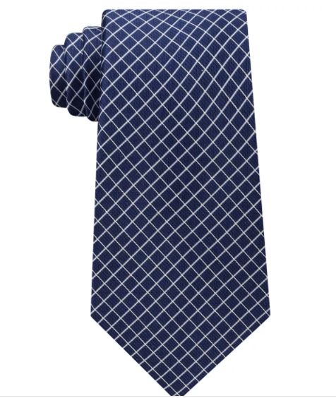 Michael Kors Men's Mini Grid Silk Tie Blue Size Regular