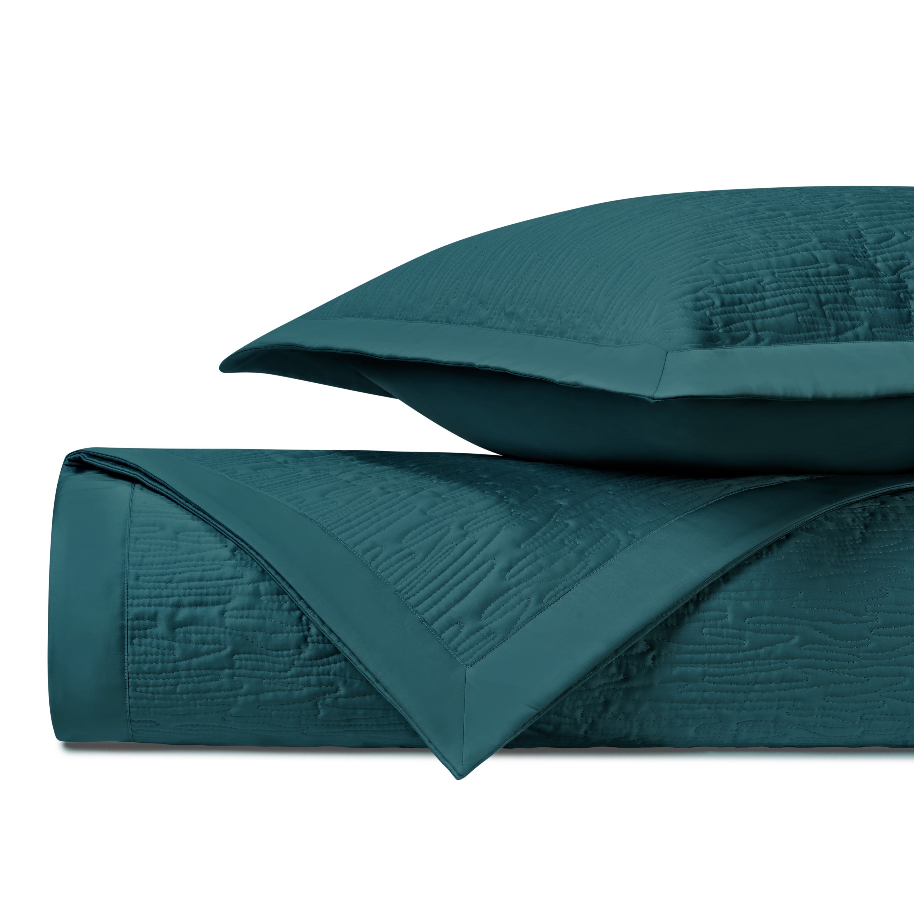 Wave Quilted Coverlet (Euro) Set