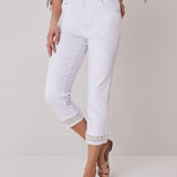 Westport Signature 5 Pocket With Crochet Inset Hem Capri Jean