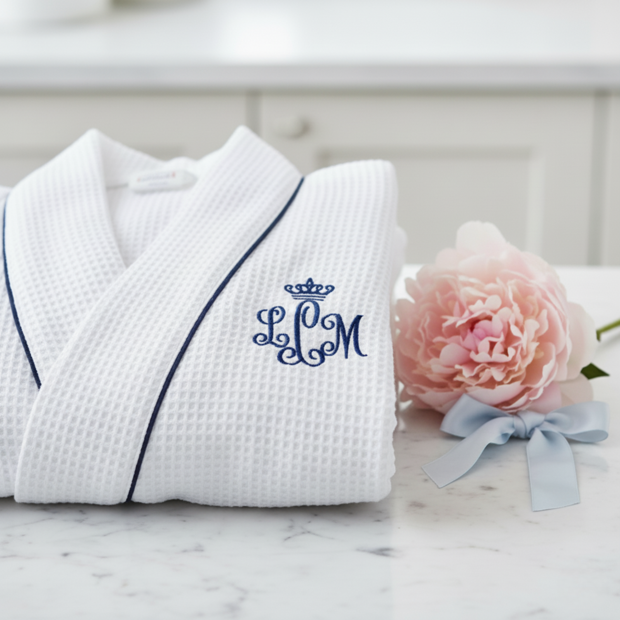 Knee-length Waffle Robe For Women