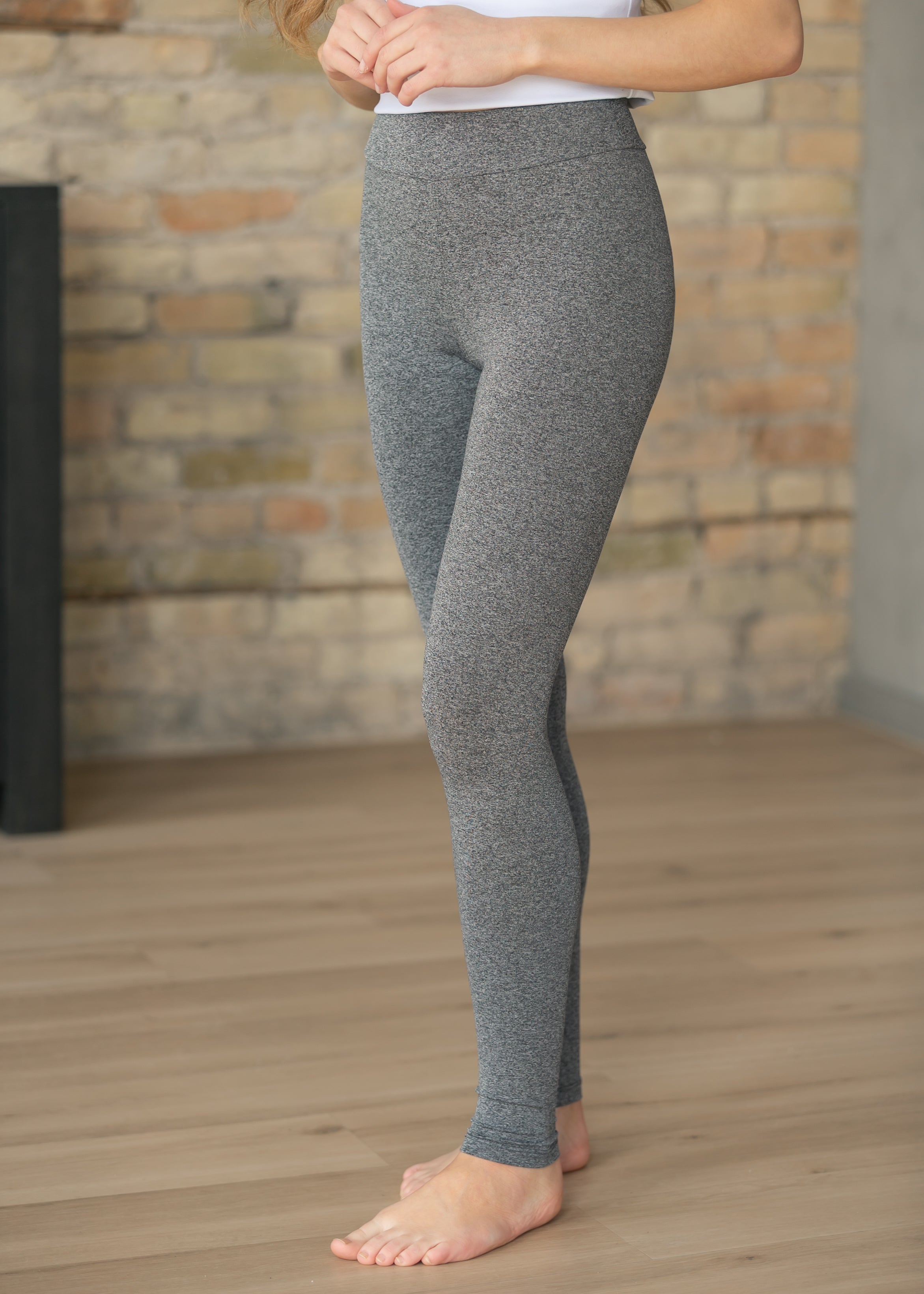 Women's Heather Gray No Cling Leggings