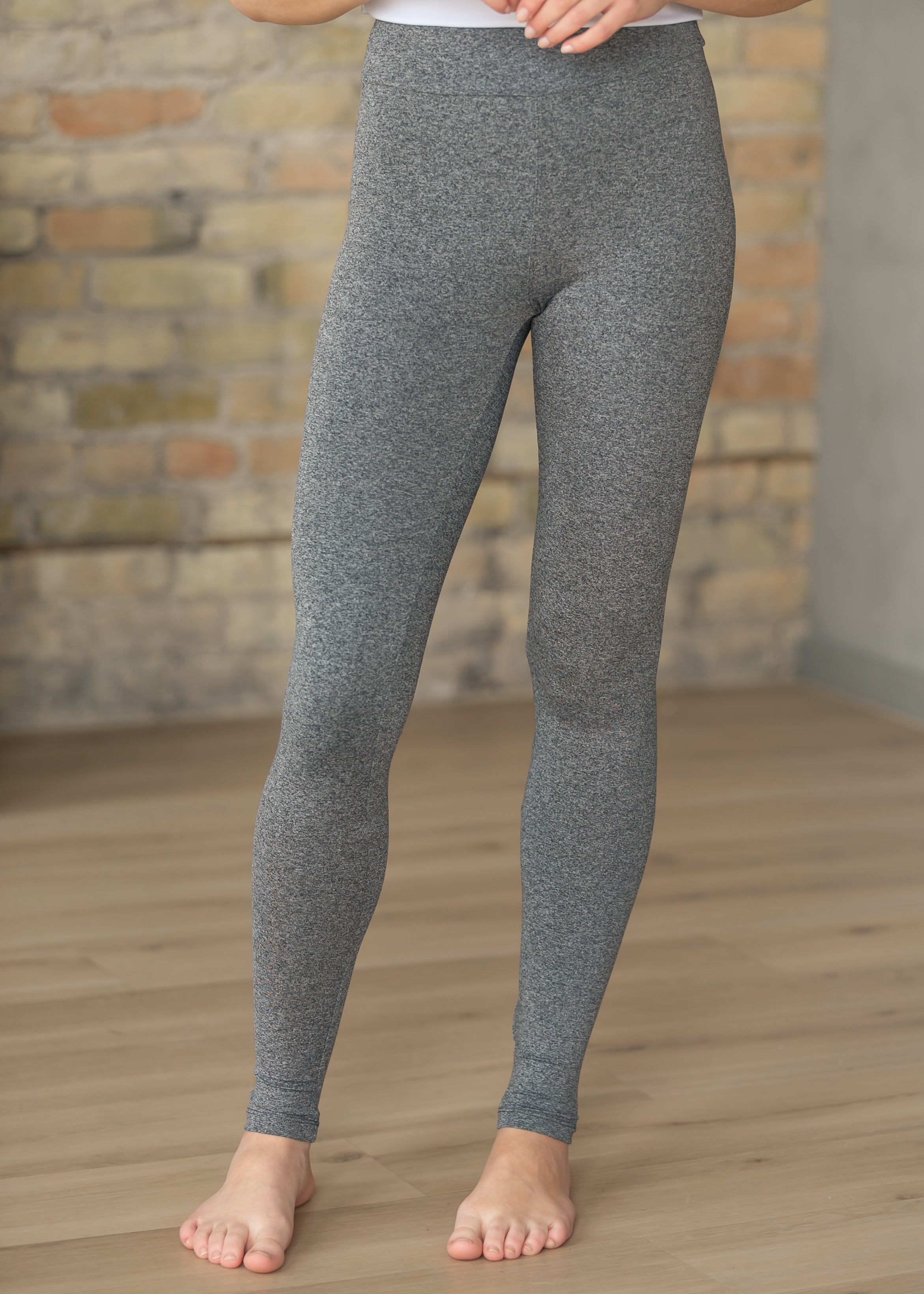 Women's Heather Gray No Cling Leggings