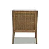 Wood & Rattan Accent Chair with Removable Cushion