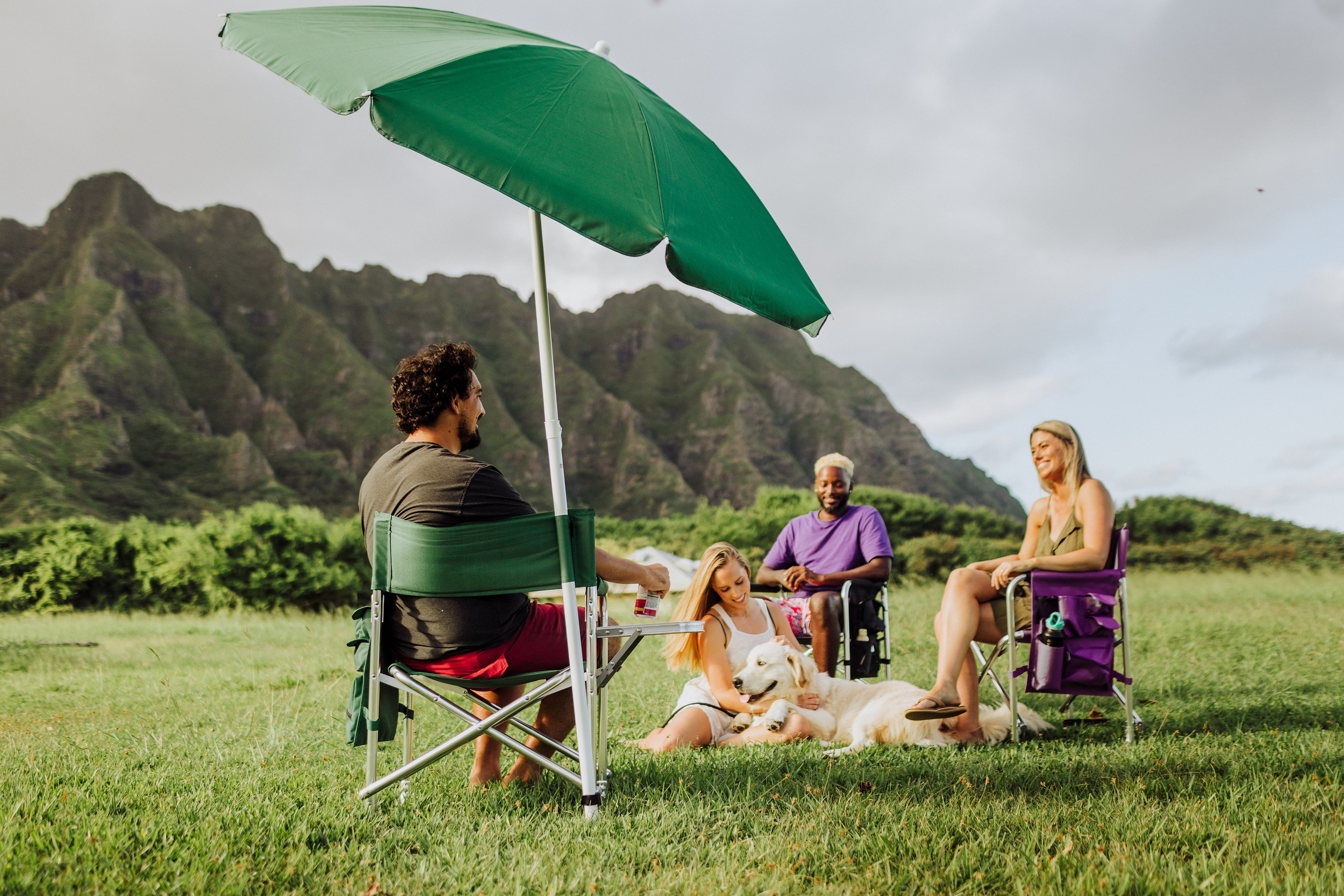 Purple Sports Chair With Side Table