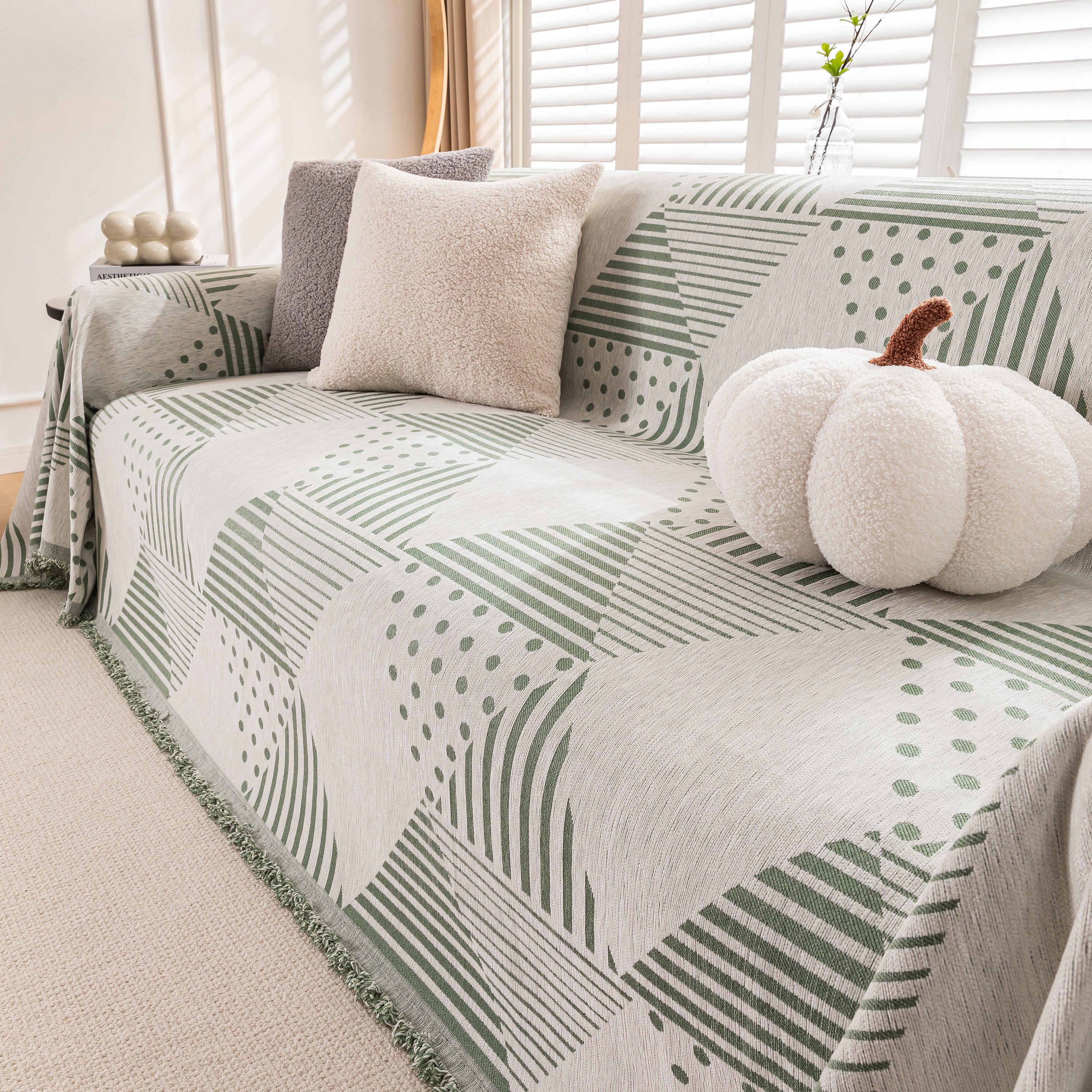 Chenille Geometric Patterned Sofa Throw, Couch Covers For Sectionals For Pets, Throw Cover For Couch