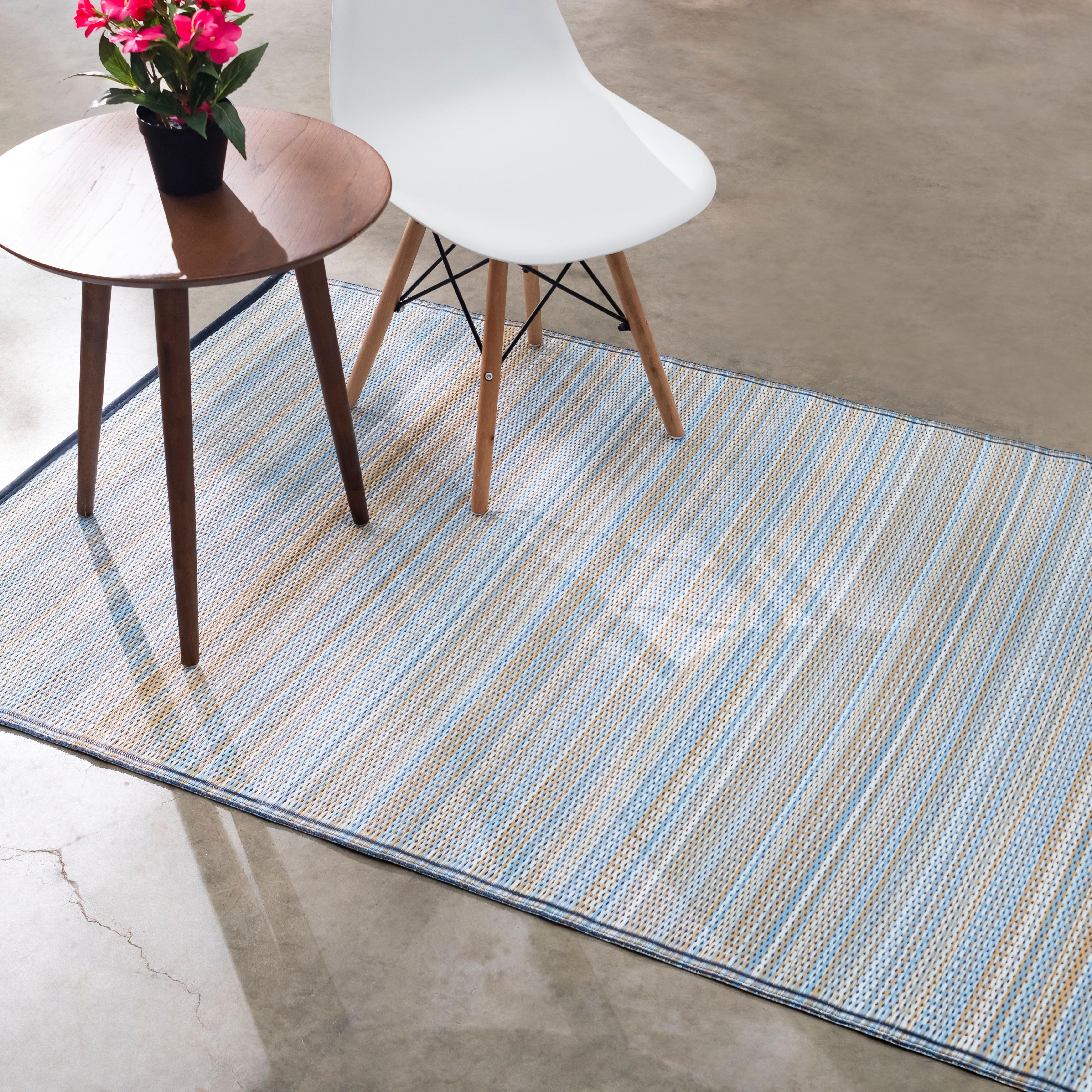 Cancun Shadow - Blue Outdoor Rug For Patio