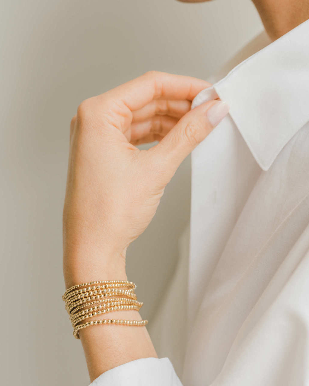 4mm Gold Bead Bracelet